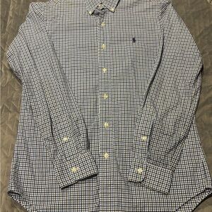 Ralph Lauren Navy, White & Blue Checkered Button-Down Shirt